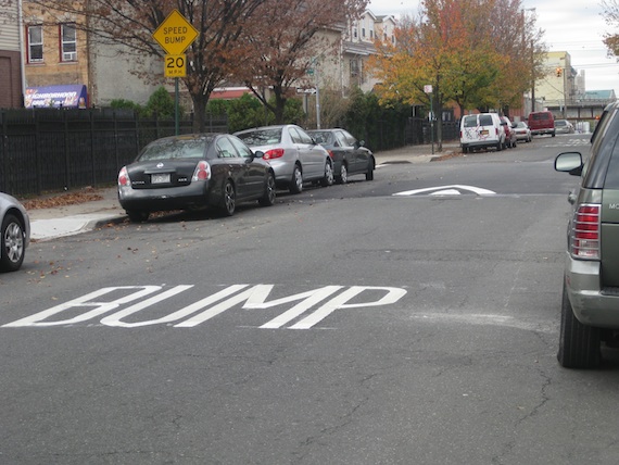 The city will no longer ask community boards for approval of speed bumps, Streetsblog has learned. File photo: Noah Kazis.