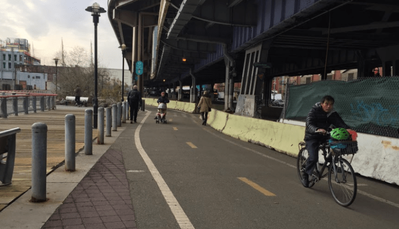 The completion of the boardwalk to the left has opened up room for pedestrians and cyclists... Photo: David Meyer