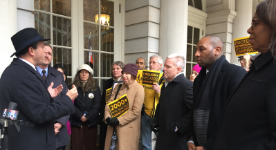 Before today's hearing, council members thanked Families for Safe Streets. Photo: David Meyer