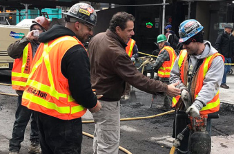 If only installing modern subway signals made for a great photo-op, like dropping in on Second Avenue Subway construction. Photo: Flickr/NYS Governor's Office