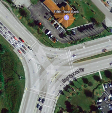 Good luck, pedestrians. Streets and intersections like this make Fort Myers, Florida, the most dangerous place for walking in the U.S. Photo: Google Maps via Artie Bonney