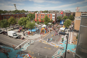 car free street in Montreal