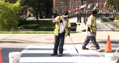 Painting a crosswalk