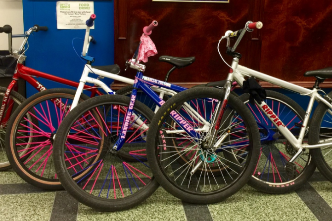 Yesterday, officers from the 122nd Precinct confiscated these four bikes on Hylan Boulevard. The public can now rest easy. Photo: 122nd Precinct