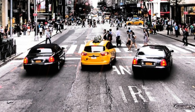 Ubers and yellows appear to be banished under the NYPD order. Photo: Max Pixel