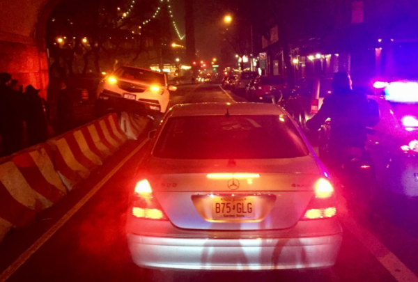 If it weren't for those Jersey barriers, someone could have been hurt. Photo: Dirk Peters