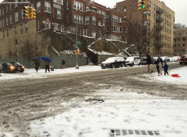 Inwood sneckdown, December 2016. Photo: Brad Aaron