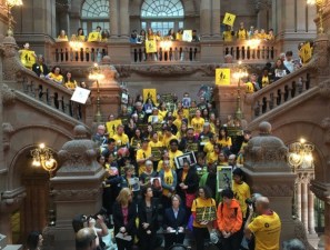 Assembly Member Nicole Malliotakis says speed cameras are a revenue scam. These kids beg to differ. Photo: Brad Aaron