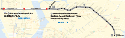 The MTA expects only 5 to 15 percent of the 275,000 daily passengers affected by the L train shutdown to use the bus. Image: MTA