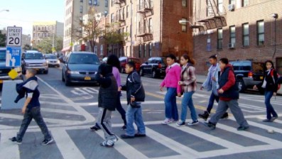 Thousands of drivers who hit people in crosswalks are still avoiding penalties because NYPD doesn’t consistently enforce the Right of Way Law. Photo: NYC Mayor’s Office