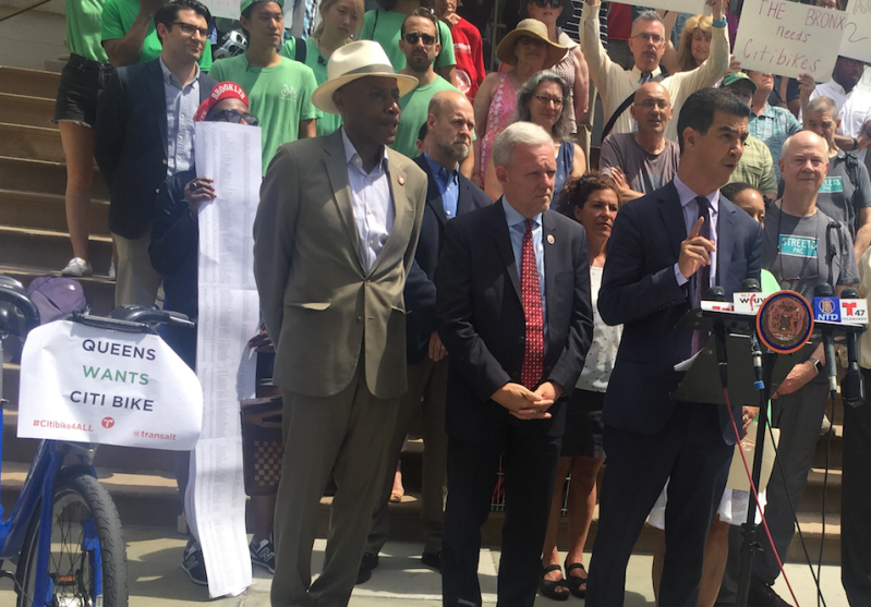 Ydanis Rodriguez has most of the City Council behind his campaign to move forward with a Citi Bike expansion. Photo: David Meyer