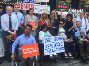 Disability rights advocates called on Cuomo, Lhota, and the MTA to accelerate efforts to add elevators and improve maintenance of existing ones.  Photo: David Meyer