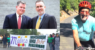 Our 2017 honorees (clockwise from top left): Vaccaro & White, Charles Komanoff, and Mujeres en Movimiento.
