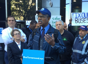MTA bus operator James Fuller has been assaulted on the job several times, almost always because of conflicts related to fare collection. Photo: David Meyer