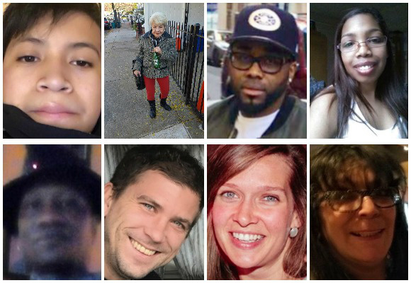 Clockwise from top left: Edwin Ajacalon, Hilda Arocho, Adrian Blanc, Hermanda Booker, Peggy Diaz, Anne Laure Decadt, Ronald Burke, Thomas Bradley Jr.