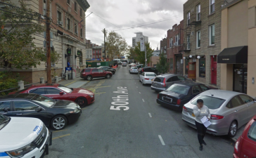 Typical conditions outside the 108th Precinct in Long Island City. And every other NYPD station house. Image: Google Maps