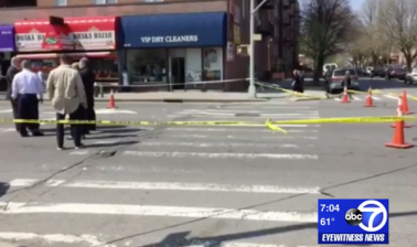 Scene of the crash that killed Giovanni Ampuero. Video still: WABC