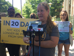 Jane Martin-Lavaud lost her daughter to a crash in Gravesend in 2015. She lives in Marty Golden's district and teaches music in NYC schools. Photo: David Meyer