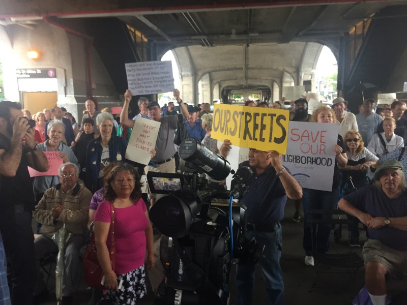 The crowd at last night's protest. Photo: David Meyer