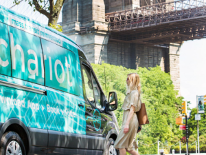 There's a decent chance this woman got a solo ride to Manhattan. Photo: Chariot