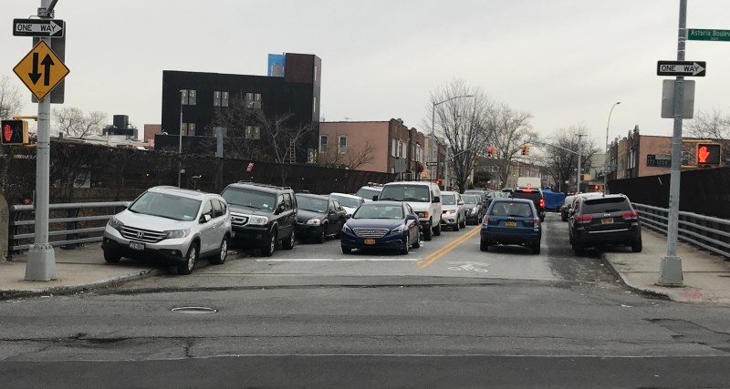This is what placard abuse looks like. Here's the street across from the 114th Precinct station house in Astoria. Photo: Gersh Kuntzman