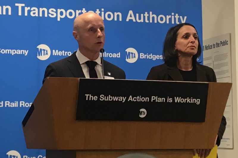 MTA New York City Transit's Andy Byford and Sally Librera. Photo: Ben Verde