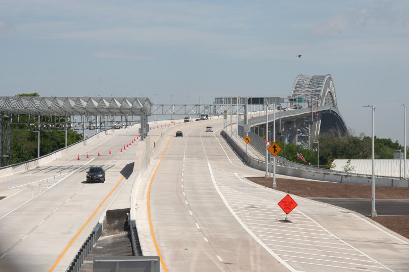 The Bayonne Bridge (through a chain-link fence). Photo: Vince DiMiceli