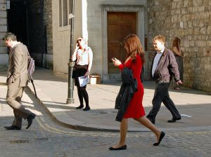 If roads were designed for people instead of for cars, the issue of "distracted pedestrians" would not even exist. Photo: Duncan Harris