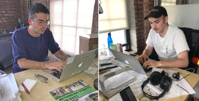 A legend and an intern: David Meyer (left) anchored Streetsblog's coverage for more than three years. Superintern Ben Verde — three months. But now they are forever linked. Photos: Gersh Kuntzman