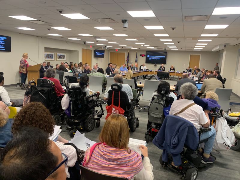 The MTA's bus and transit committee, pictured in May 2019. Photo: David Meyer
