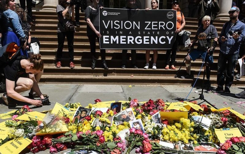 Families for Safe Streets and several other groups rallied at City Hall in May to protest Mayor de Blasio's inattention to street safety. Photo: Stephanie Keith