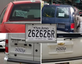 Temporary New Jersey license plates. File photos: Ben Verde