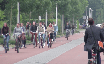 This used to be a highway — for cars. Now it's a well-used bike path. Photo: Clarence Eckerson Jr.