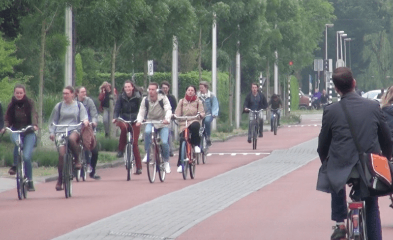 This used to be a highway — for cars. Now it's a well-used bike path. Photo: Clarence Eckerson Jr.