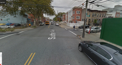 The site of Abraham’s hit-and-run crash at Montauk and Sutter Avenue. Image: Google Streetview