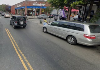 The intersection of Rockaway and Belmont avenues in Brownsville where Ruilian Huang was killed. Photo: Google