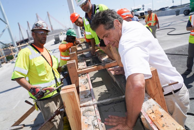Hands on: Gov. Cuomo will show off the Kosciuszko Bridge to Streetsblog (and others) on Tuesday. Photo: Governor's Office