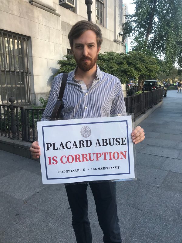 Ryan Frank before the meeting at Borough Hall. Photo: Julianne Cuba.