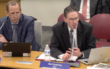 Bert Nuehring (right) and Eric Nylund presented the Crowe LLP audit to the MTA Board on Wednesday. Photo: MTA