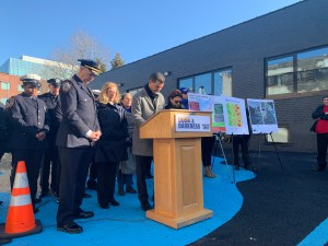 Council Member Ydanis Rodriguez led a moment of silence for victims of road violence. Photo: Gersh Kuntzman
