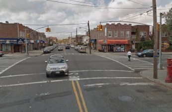The Bensonhurst intersection where Maria Leon was killed earlier this month. The killer driver was coming towards the camera and turned onto W. Sixth Street into the pedestrian (not the one pictured in this Google image, of course).