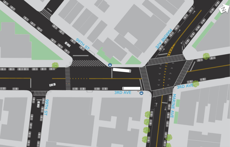 The current mess along Third Avenue. Image: DOT