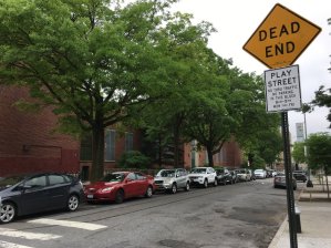 Some play street! It's filled with teachers' cars. Photo: Doug Gordon