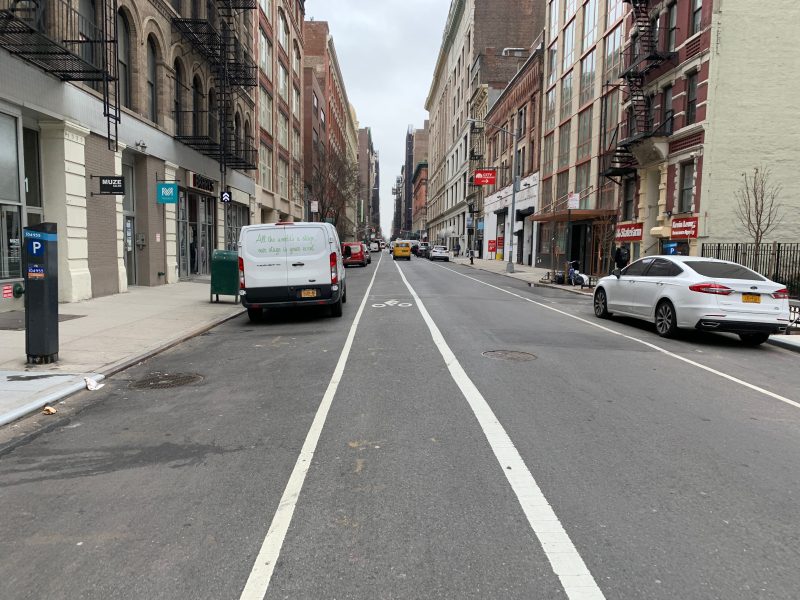 W. 20th Street is nice and calm like this — except for the block in front of the 10th Precinct Stationhouse. Photo: Gersh Kuntzman