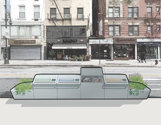 This could be the new way garbage is picked up in New York City, if the Department of Sanitation can make its almost-two-year-old pilot program happen. Photo: Marvel Architects and Recycle Track Systems, in partnership with Sam Schwartz Engineering and HR&A Advisors