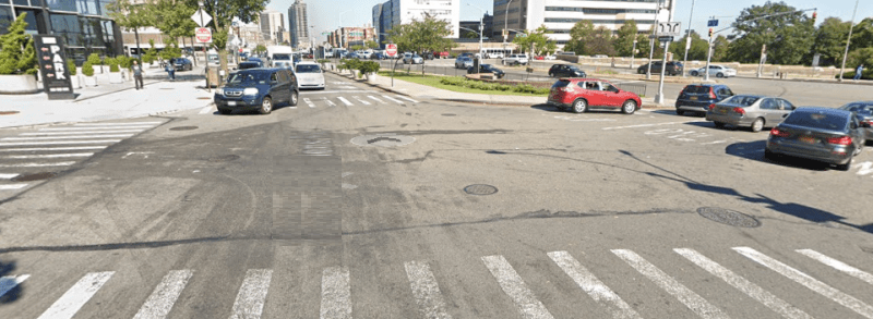 A Queens intersection where a hit-and-run driver struck a woman earlier this year. The state comptroller audited the city DOT's units that fix intersections and found that they needed improvements.