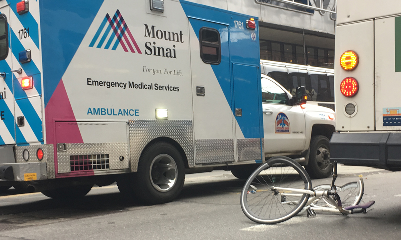 This kind of thing wouldn't happen as often if cars were restricted and pedestrians and cyclists had more space of their own. File photo: Streetsblog