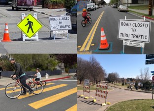 Cities such as Oakland and Minneapolis (bottom right corner only) show how streets can be opened up for pedestrians without a lot of cops.