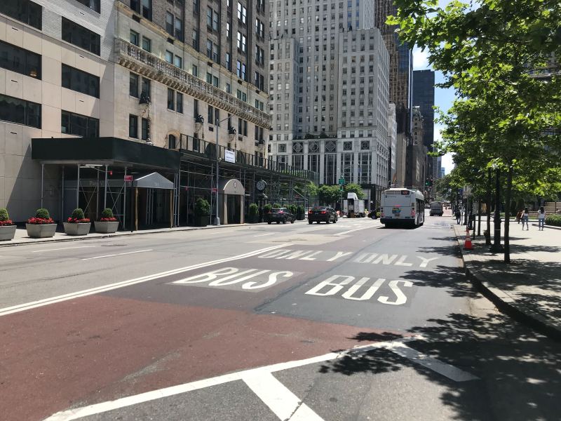 The scene of this morning's crash. The cone on the right represents the point of impact, witnesses said. Photo: Steven Vago