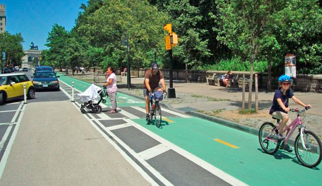 Good road design illuminates the supposed need for NYPD enforcement, which keeps people safe on multiple levels, a new Transportation Alternatives report argues. Photo: Jeff Prant